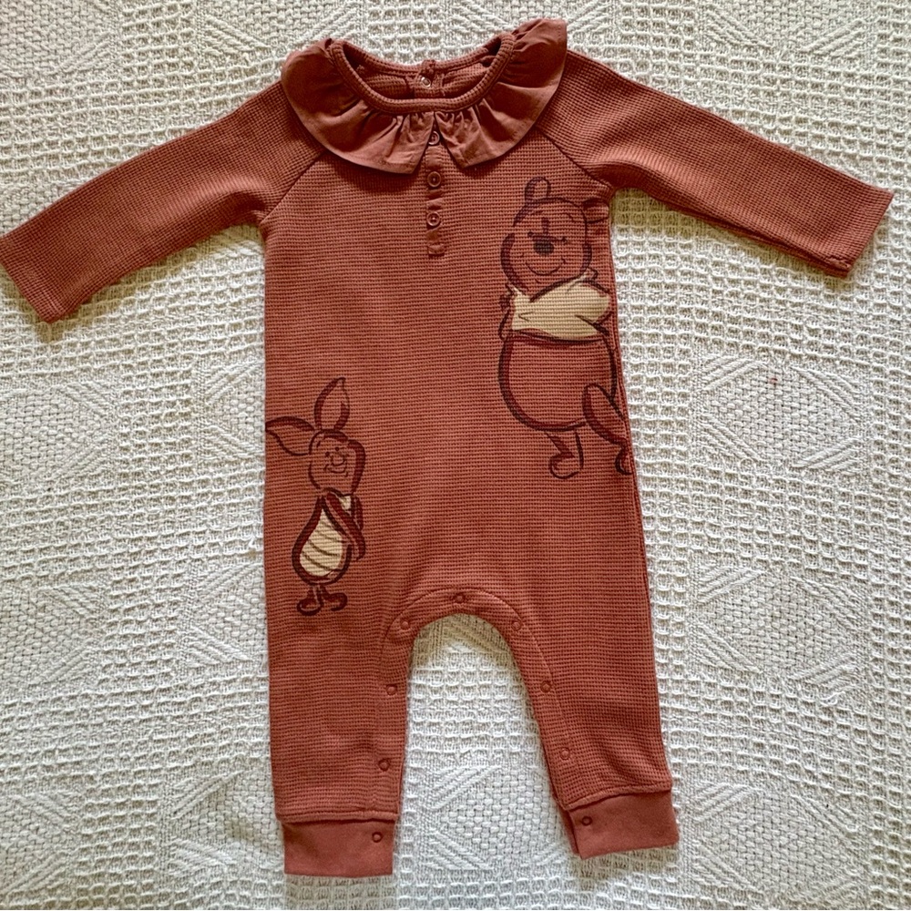 NWT Disney Brown Footie with Character Print